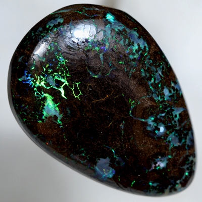SOLID BOULDER OPAL HUGE 57ct Sparkling orange, green and blue amongst patterned boulder opal SEE VIDEO